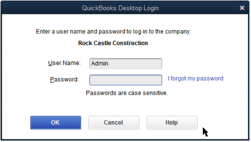 unlock quickbooks password